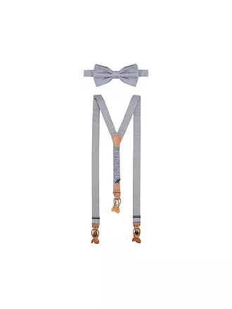 SEIDENFALTER | Set de tirantes con pajarita y clips de botón | dunkelblau
